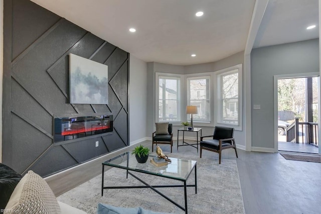 living room featuring hardwood / wood-style flooring