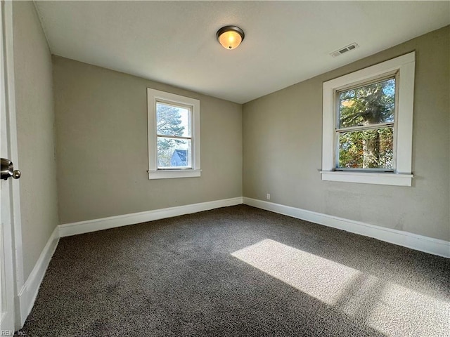 view of carpeted spare room