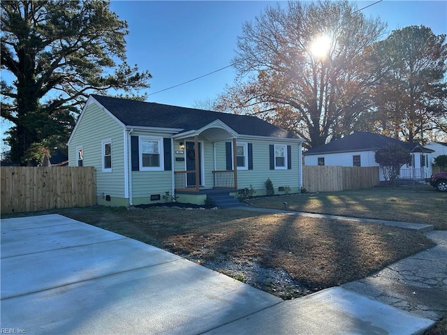 view of single story home