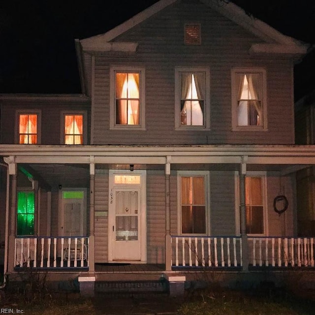 view of front of home with a porch