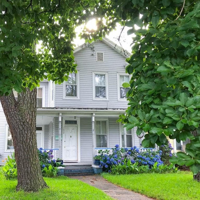 view of front of home with covered porch