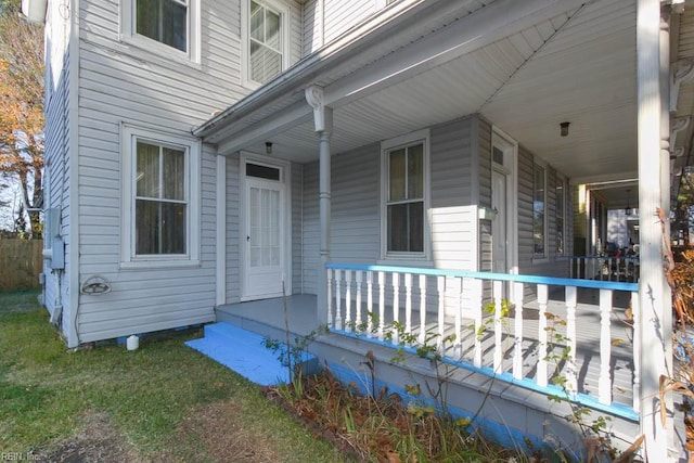 entrance to property with a porch