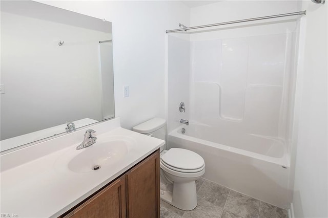 full bathroom with vanity, toilet, and bathtub / shower combination