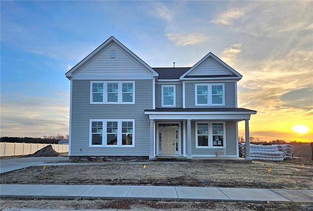 view of front of property featuring a porch