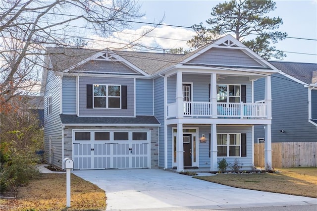 view of front of house with a garage