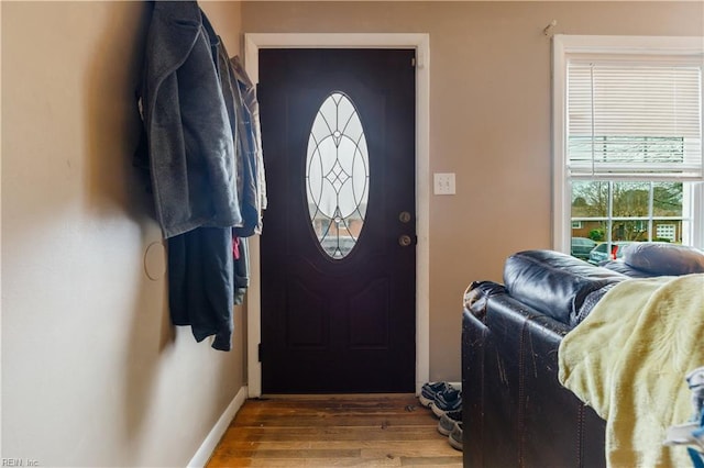 foyer featuring hardwood / wood-style floors