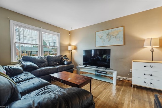 living room featuring light hardwood / wood-style flooring