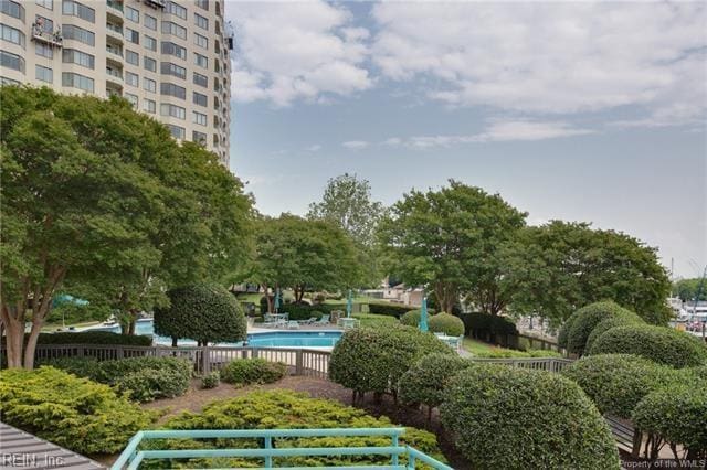 view of home's community featuring a pool