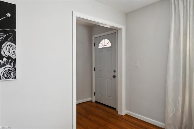 foyer with hardwood / wood-style flooring