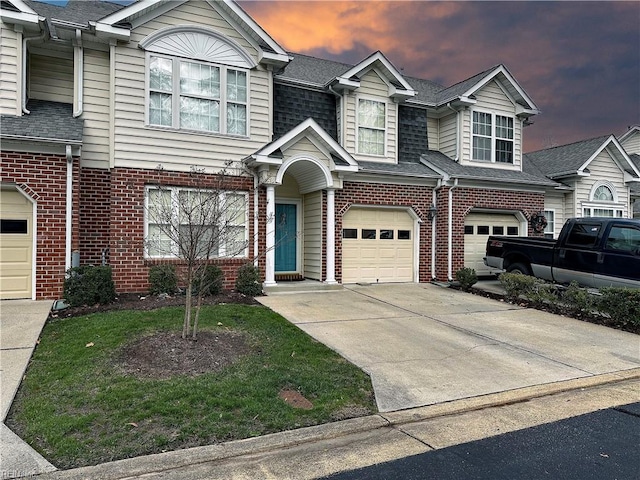 view of property with a garage