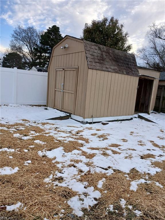 view of snow covered structure