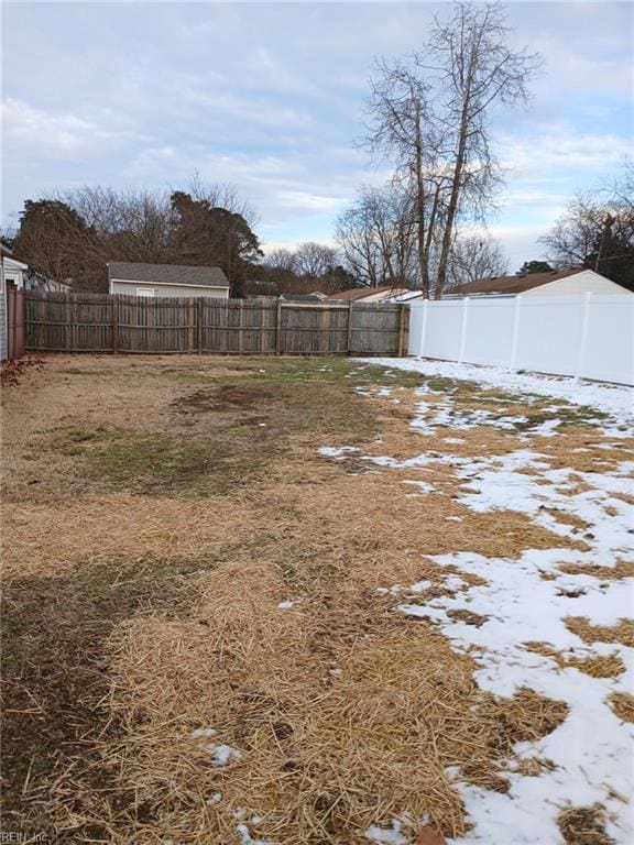 view of snowy yard