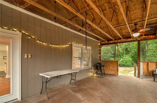 view of patio / terrace with a grill and ceiling fan