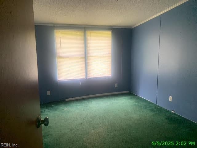 105 Chambliss Rd, Emporia, VA 23847 - carpeted spare room featuring ornamental molding and a textured ceiling