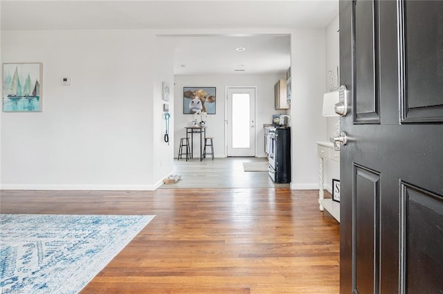 entryway featuring light wood-type flooring