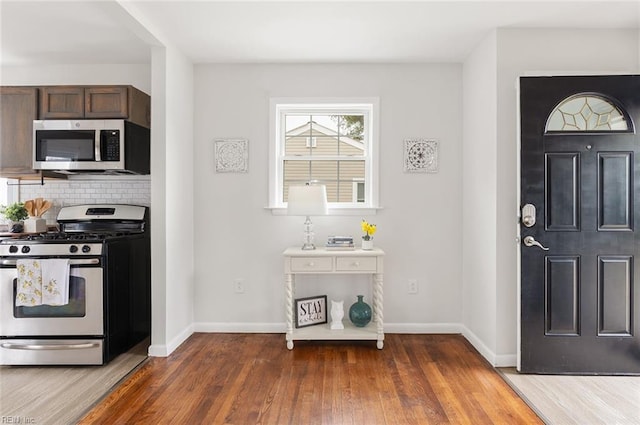 foyer featuring dark hardwood / wood-style flooring