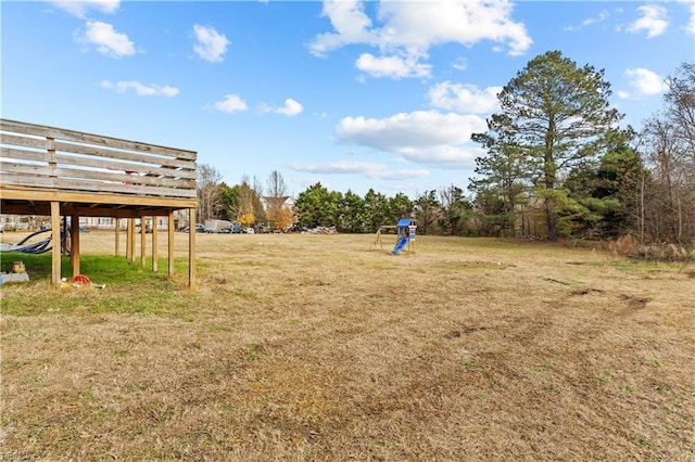 view of yard featuring a playground