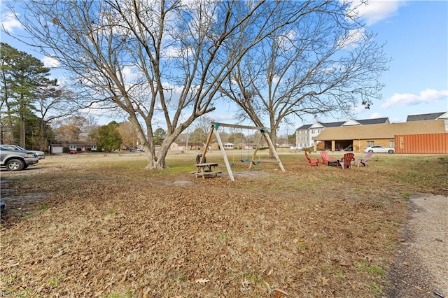 view of yard featuring a playground