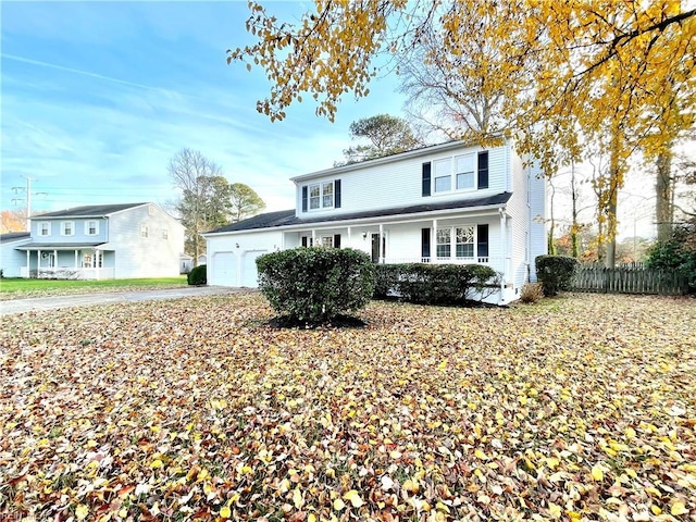 view of front property with a garage