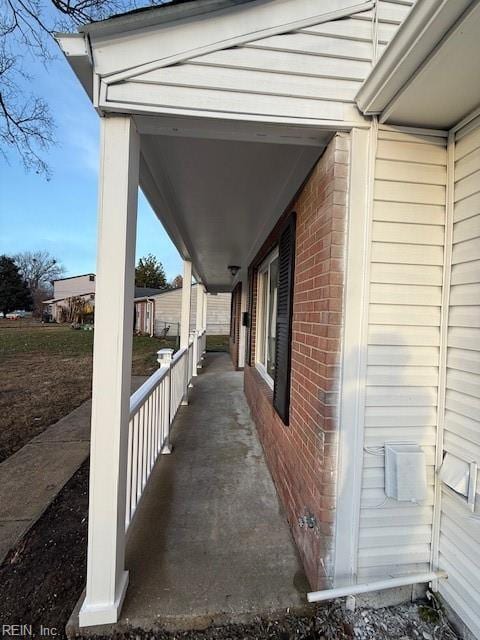 view of patio with a porch