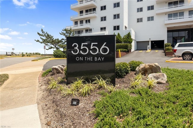 view of community sign