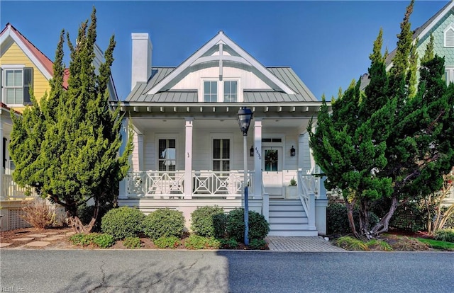 view of front of house with covered porch