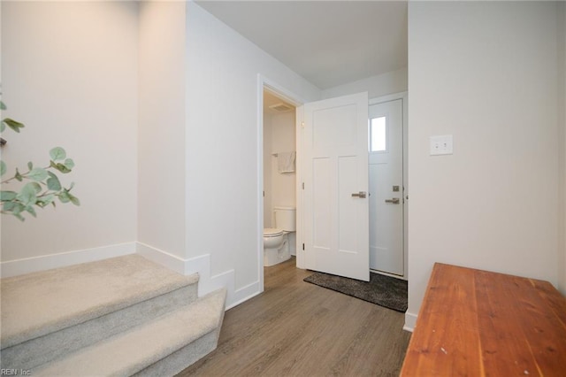 entrance foyer with wood-type flooring