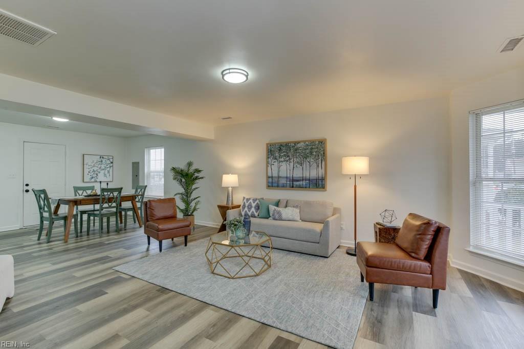 living room with light wood-type flooring