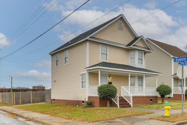 view of front of house featuring a porch