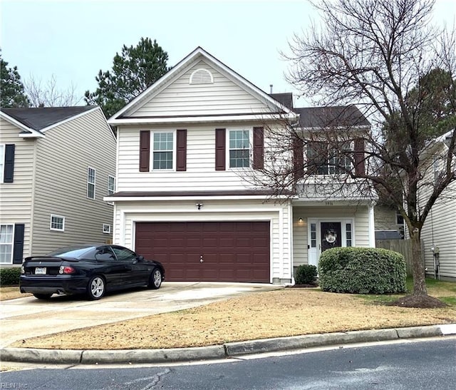 front of property featuring a garage