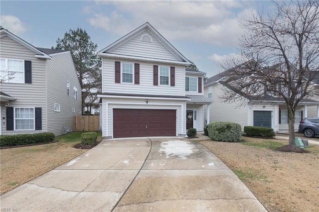 view of property featuring a garage