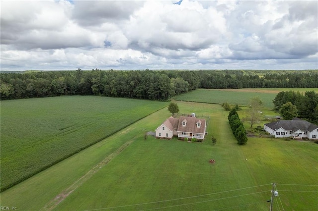 bird's eye view with a rural view