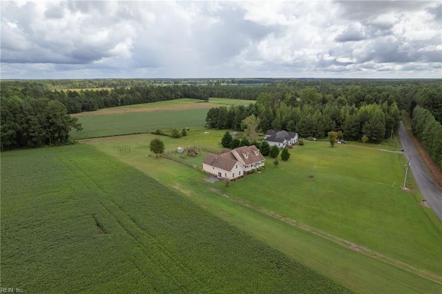 bird's eye view featuring a rural view