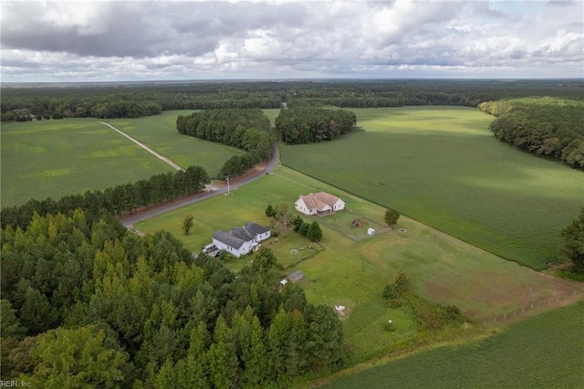 drone / aerial view with a rural view