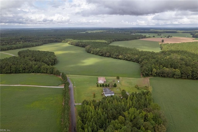 drone / aerial view featuring a rural view