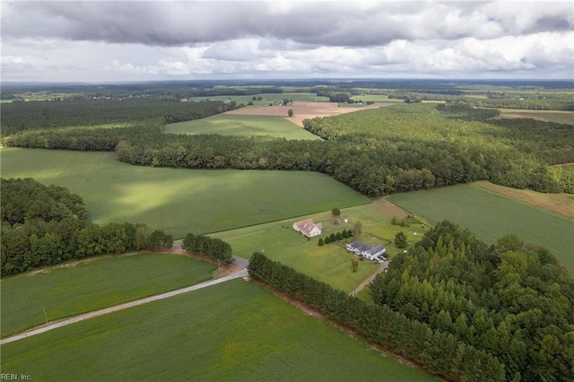 aerial view with a rural view