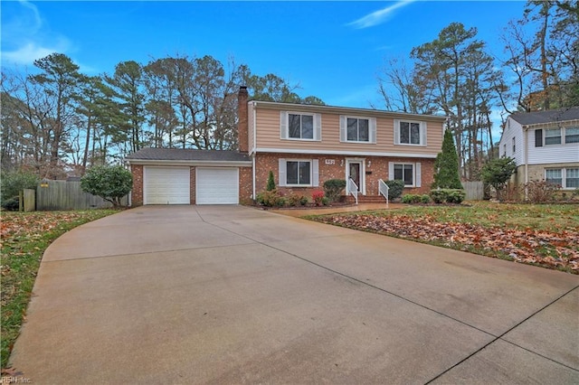 view of front of house with a garage