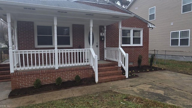 exterior space with covered porch