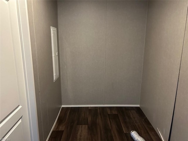 spare room featuring dark hardwood / wood-style floors