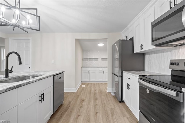 kitchen featuring white cabinets, sink, and stainless steel appliances