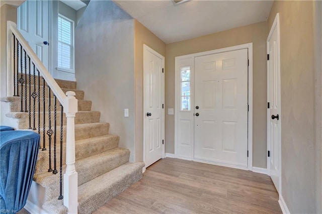 entryway featuring light hardwood / wood-style floors