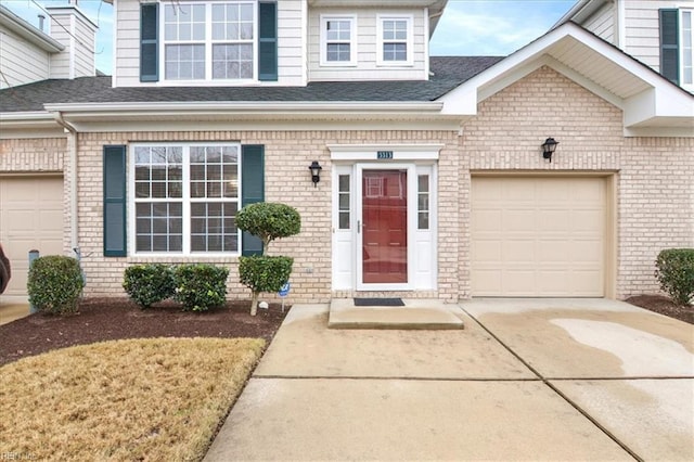 view of front of house with a garage