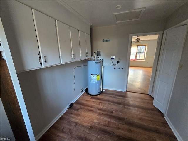 utility room with water heater