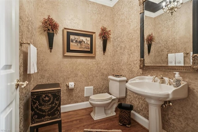 bathroom featuring toilet and hardwood / wood-style flooring