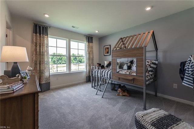 bedroom with carpet