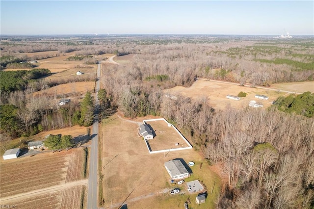 aerial view with a rural view