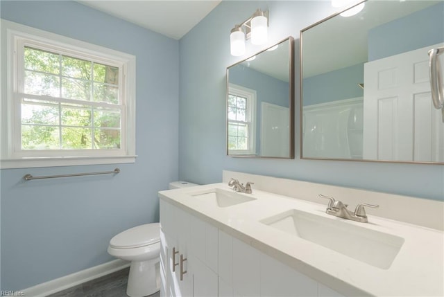 bathroom with vanity and toilet