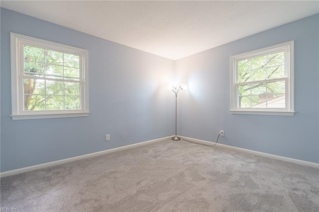 empty room with light carpet and plenty of natural light