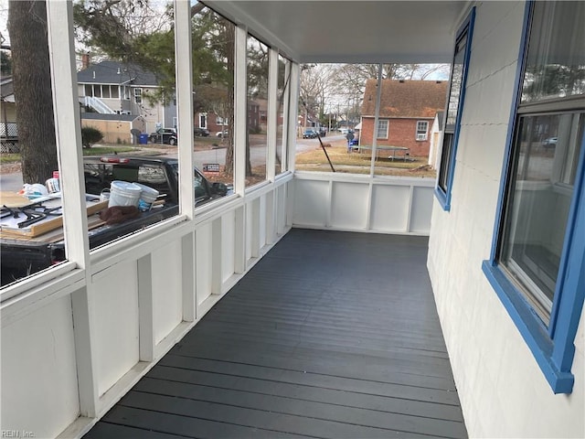 view of unfurnished sunroom