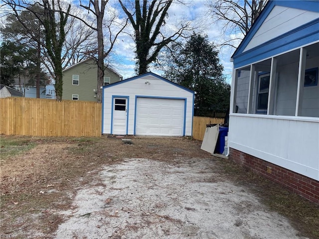 view of garage